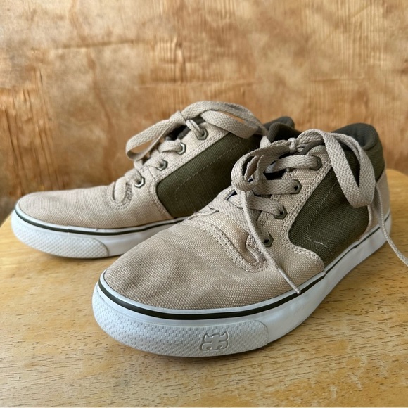 Ipath Hemp Canvas Skate Mid Top Sneakers Tan Green - Picture 3 of 11